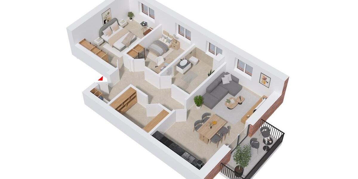 Etagenwohnung Salzkotten - 3 Zimmer, 83 m&sup2;, 1.070&euro; | Angebot:27600049