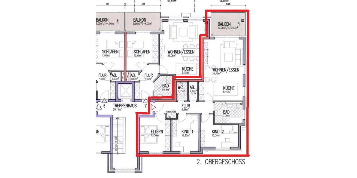 Etagenwohnung Paderborn - 4 Zimmer, 96 m&sup2;, 1.150&euro; | Angebot:27587070