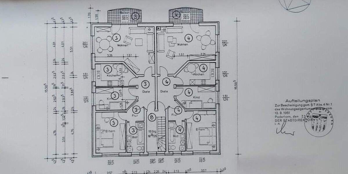 Etagenwohnung Paderborn Kernstadt - 3 Zimmer, 91 m&sup2;, 268.000&euro; | Angebot:24790627