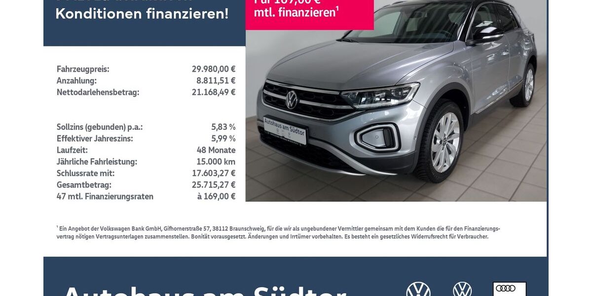 VW T-Roc 24.000 km 29.980 € Rietberg 33397