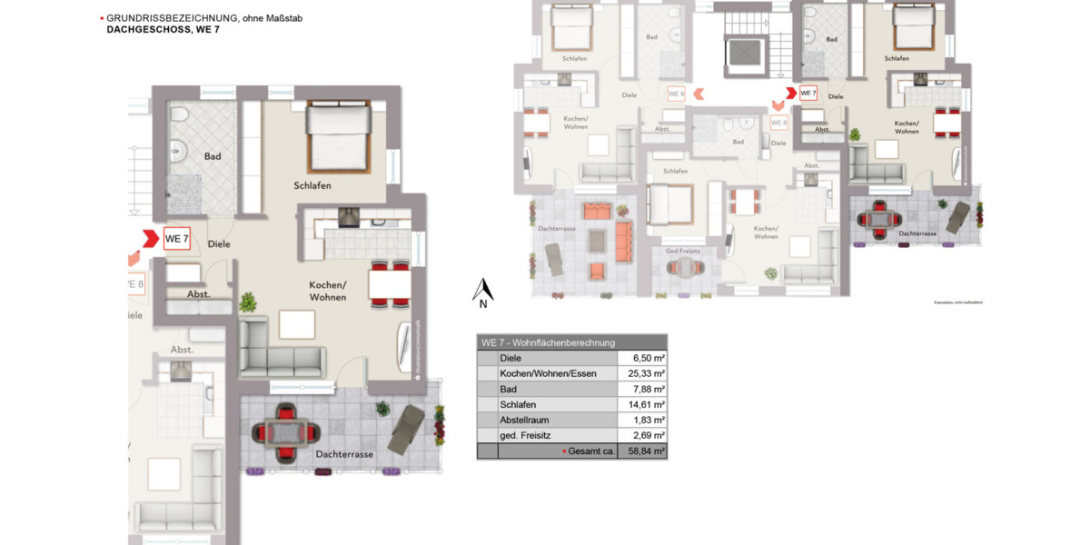 Etagenwohnung Schloß Holte-Stukenbrock Schloß Holte - 2 Zimmer, 57 m&sup2;, 244.600&euro; | Angebot:24767681