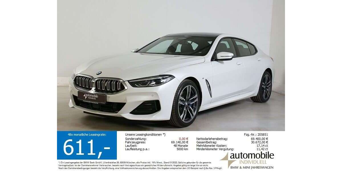 BMW 840 1.800 km 68.340 &euro; Paderborn 33100
