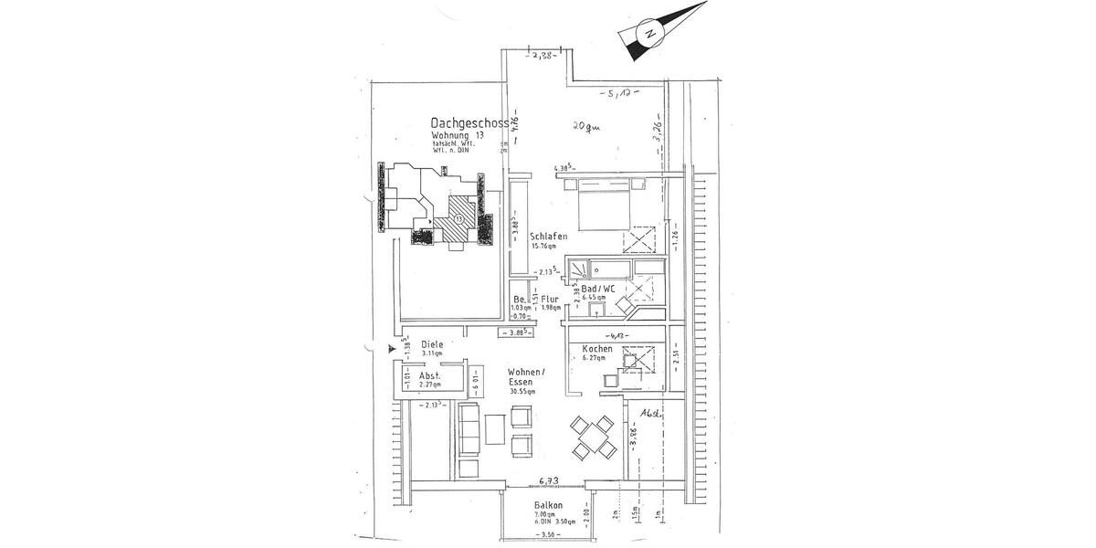 Dachgeschoßwohnung Paderborn Elsen - 3 Zimmer, 90 m&sup2;, 800&euro; | Angebot:26166388