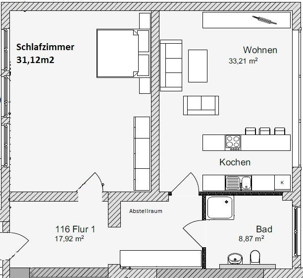 Etagenwohnung Horn-Bad Meinberg Bad Meinberg - 2 Zimmer, 90 m&sup2;, 1.000&euro; | Angebot:26153589