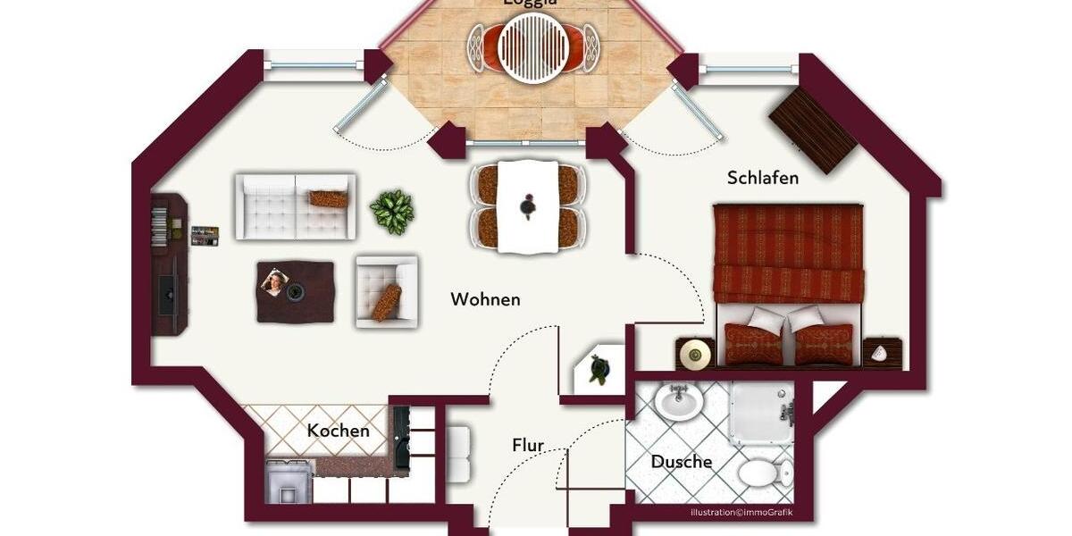 Etagenwohnung Schloß Holte-Stukenbrock Stukenbrock - 2 Zimmer, 48 m&sup2;, 430&euro; | Angebot:26675451