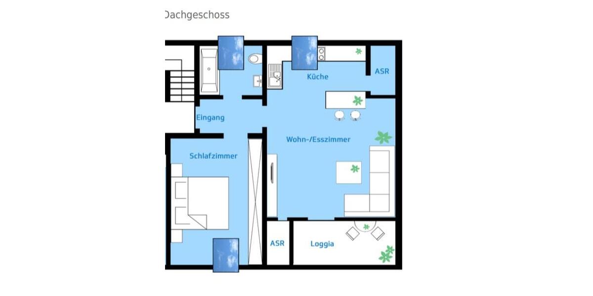 Dachgeschoßwohnung Schloß Holte-Stukenbrock Stukenbrock - 2 Zimmer, 56 m&sup2;, 600&euro; | Angebot:25235991