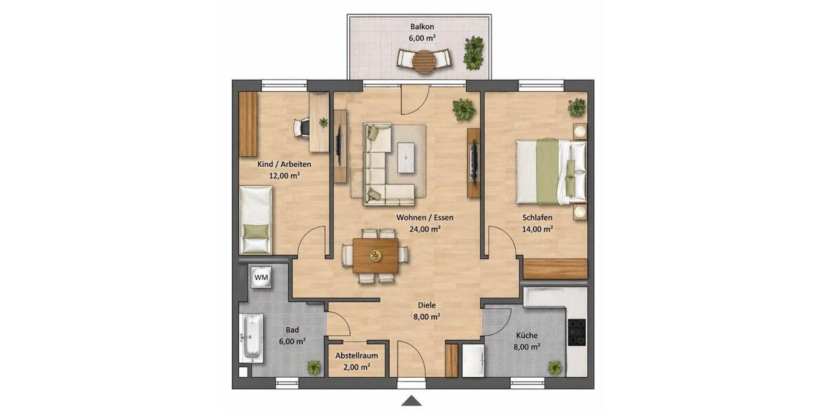 Etagenwohnung Detmold Hakedahl - 3 Zimmer, 78 m&sup2;, 650&euro; | Angebot:26265910