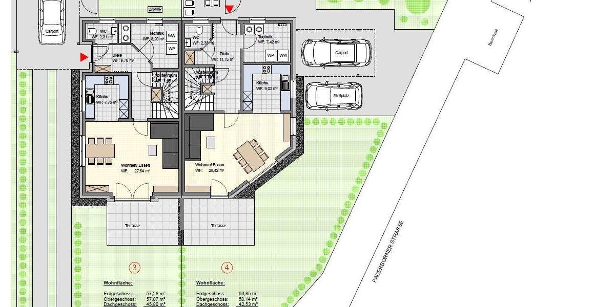 Effizienzhaus 55 - zinsgünstiger Förderkredit über 100.000,- EUR - große Doppelhäuser zum Ausbauen 6 zimmer