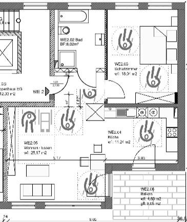 Erdgeschoßwohnung Detmold Hiddesen - 2 Zimmer, 72 m&sup2;, 930&euro; | Angebot:26166783