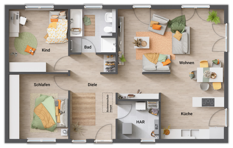 Bungalow Schlangen Oesterholz-Haustenbeck - 3 Zimmer, 102 m&sup2;, 376.350&euro; | Angebot:25706761