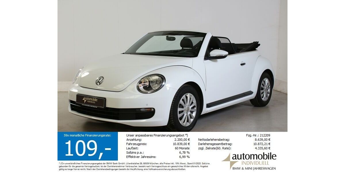 VW Beetle 116.000 km 10.819 &euro; Paderborn 33100