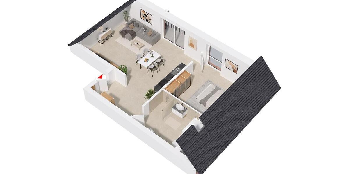 Dachgeschoßwohnung Salzkotten - 2 Zimmer, 60 m&sup2;, 775&euro; | Angebot:27600048