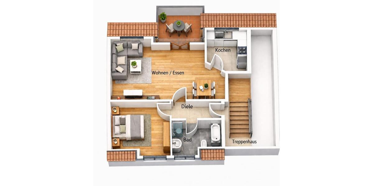 Dachgeschoßwohnung Paderborn Elsen - 2 Zimmer, 54 m&sup2;, 169.000&euro; | Angebot:26440203