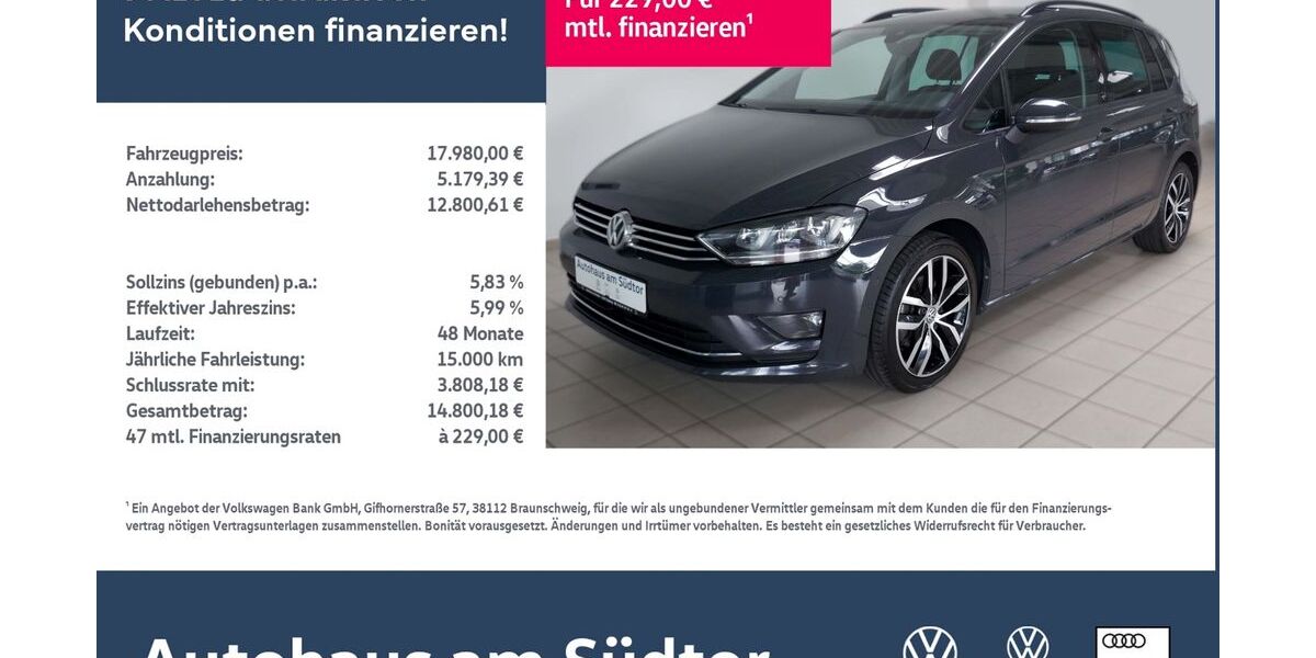 VW Golf Sportsvan 133.500 km 17.980 &euro; Rietberg 33397