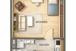 Etagenwohnung Paderborn - 1 Zimmer, 29 m&sup2;, 310&euro; | Angebot:26442278