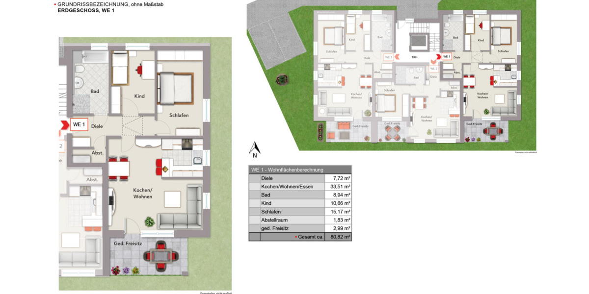 Etagenwohnung Schloß Holte-Stukenbrock Schloß Holte - 2 Zimmer, 57 m&sup2;, 244.600&euro; | Angebot:24767681