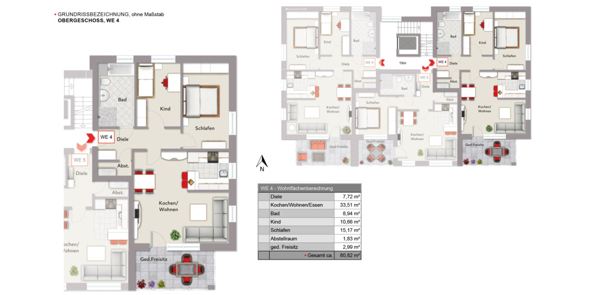 Etagenwohnung Schloß Holte-Stukenbrock Schloß Holte - 3 Zimmer, 80 m&sup2;, 334.300&euro; | Angebot:23986206