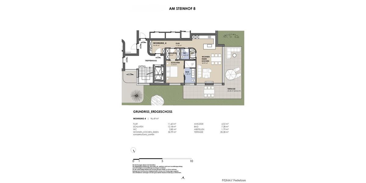 Erdgeschoßwohnung Paderborn Elsen - 2.5 Zimmer, 96 m&sup2;, 1.250&euro; | Angebot:25584470