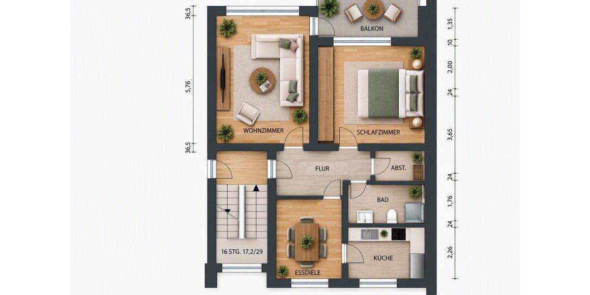 Dachgeschoßwohnung Paderborn Neuenbeken - 2 Zimmer, 74 m&sup2;, 869&euro; | Angebot:27598030