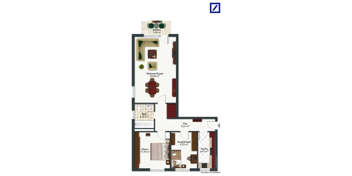 Etagenwohnung Paderborn Kernstadt - 3 Zimmer, 73 m&sup2;, 239.000&euro; | Angebot:25958898