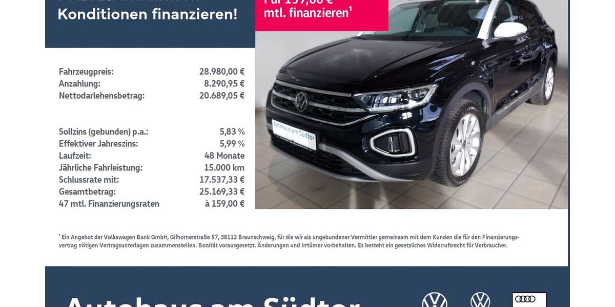 VW T-Roc 18.142 km 28.980 € Rietberg 33397