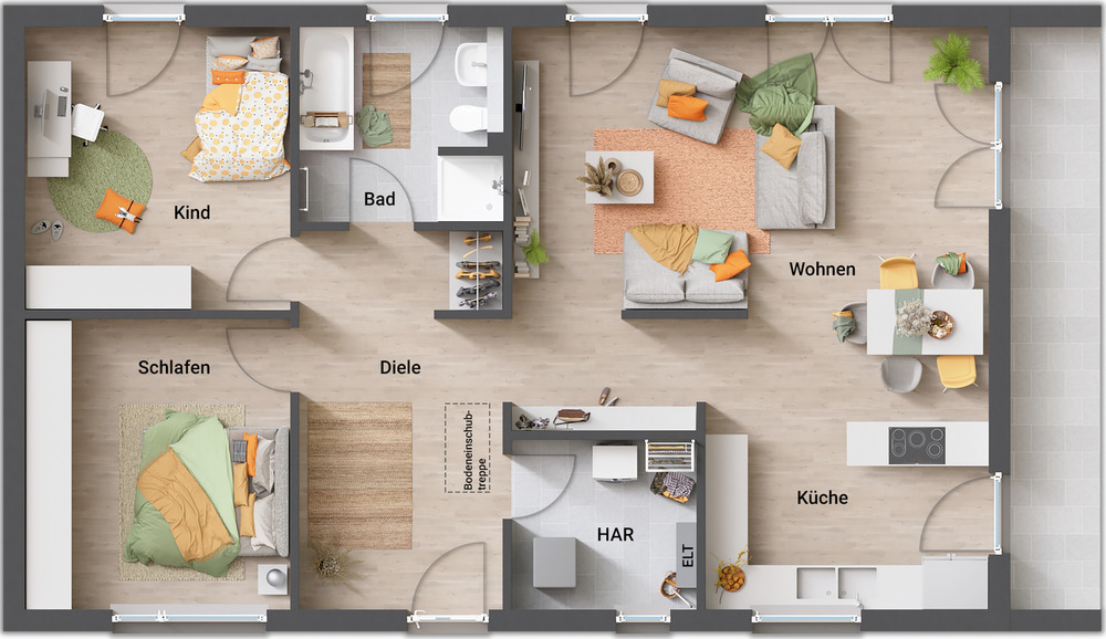 Bungalow Augustdorf - 3 Zimmer, 102 m&sup2;, 424.350&euro; | Angebot:25707048