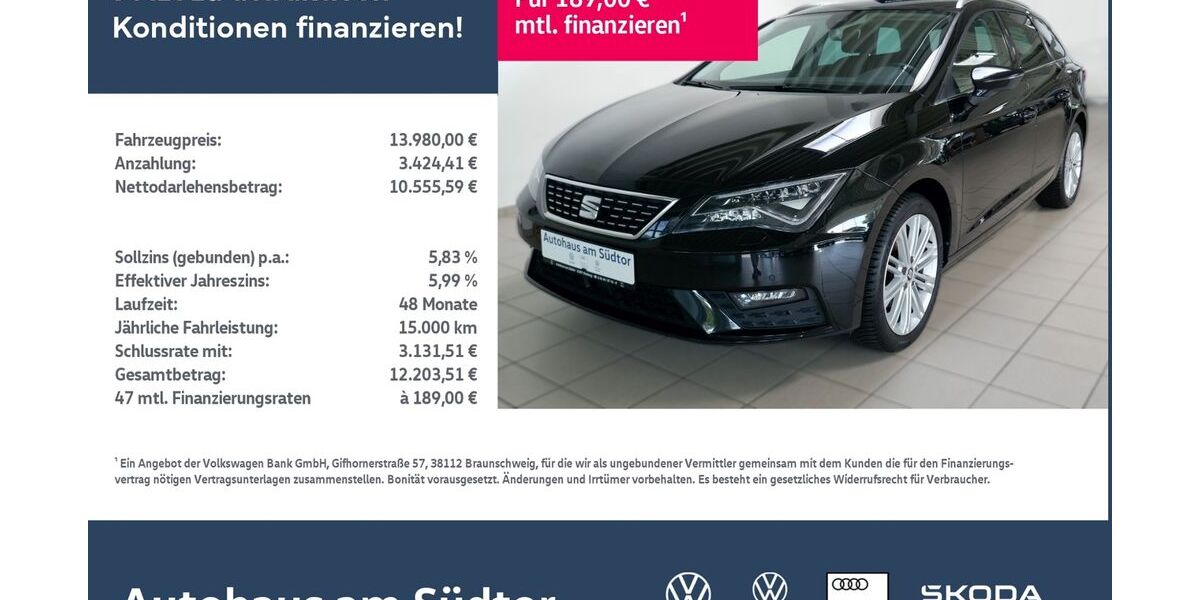 Seat Leon 121.500 km 12.980 &euro; Rietberg 33397