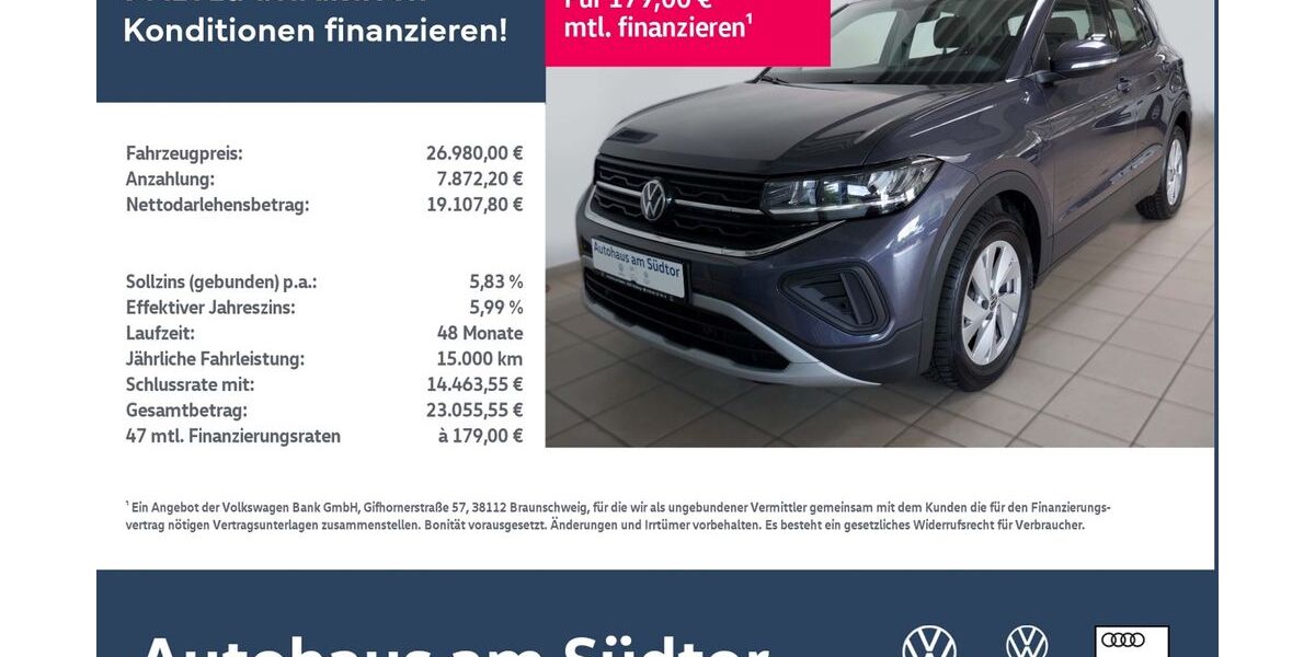 VW T-Cross 4.015 km 26.980 € Rietberg 33397