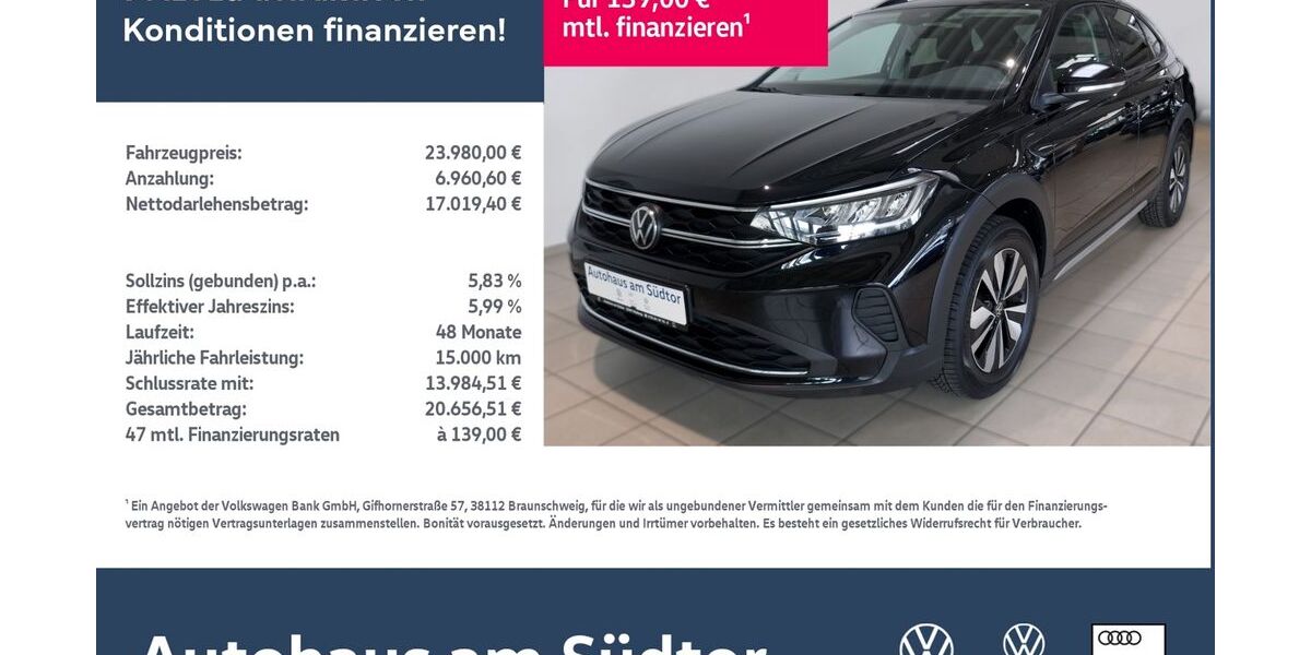 VW Taigo 22.313 km 23.980 € Rietberg 33397
