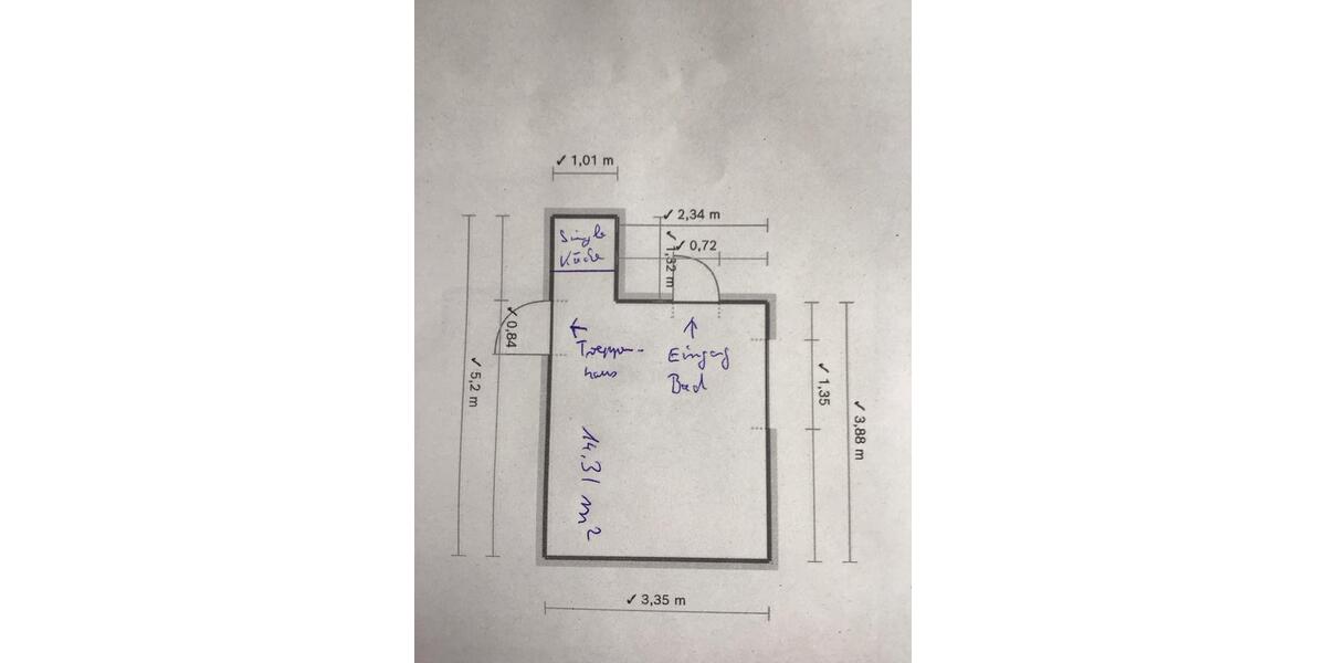 Etagenwohnung Paderborn Univiertel - 1 Zimmer, 14 m&sup2;, 330&euro; | Angebot:27611989