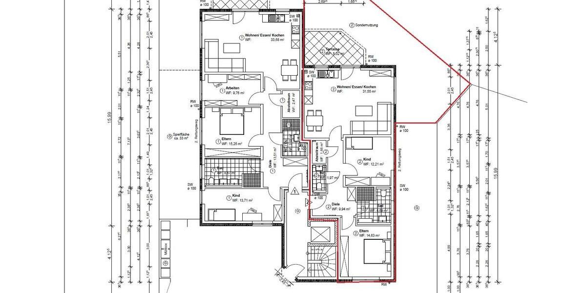 Erdgeschoßwohnung Paderborn Univiertel - 3 Zimmer, 84 m&sup2;, 1.300&euro; | Angebot:27618564