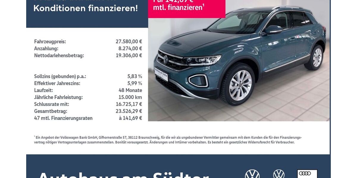 VW T-Roc 21.500 km 27.580 &euro; Rietberg 33397